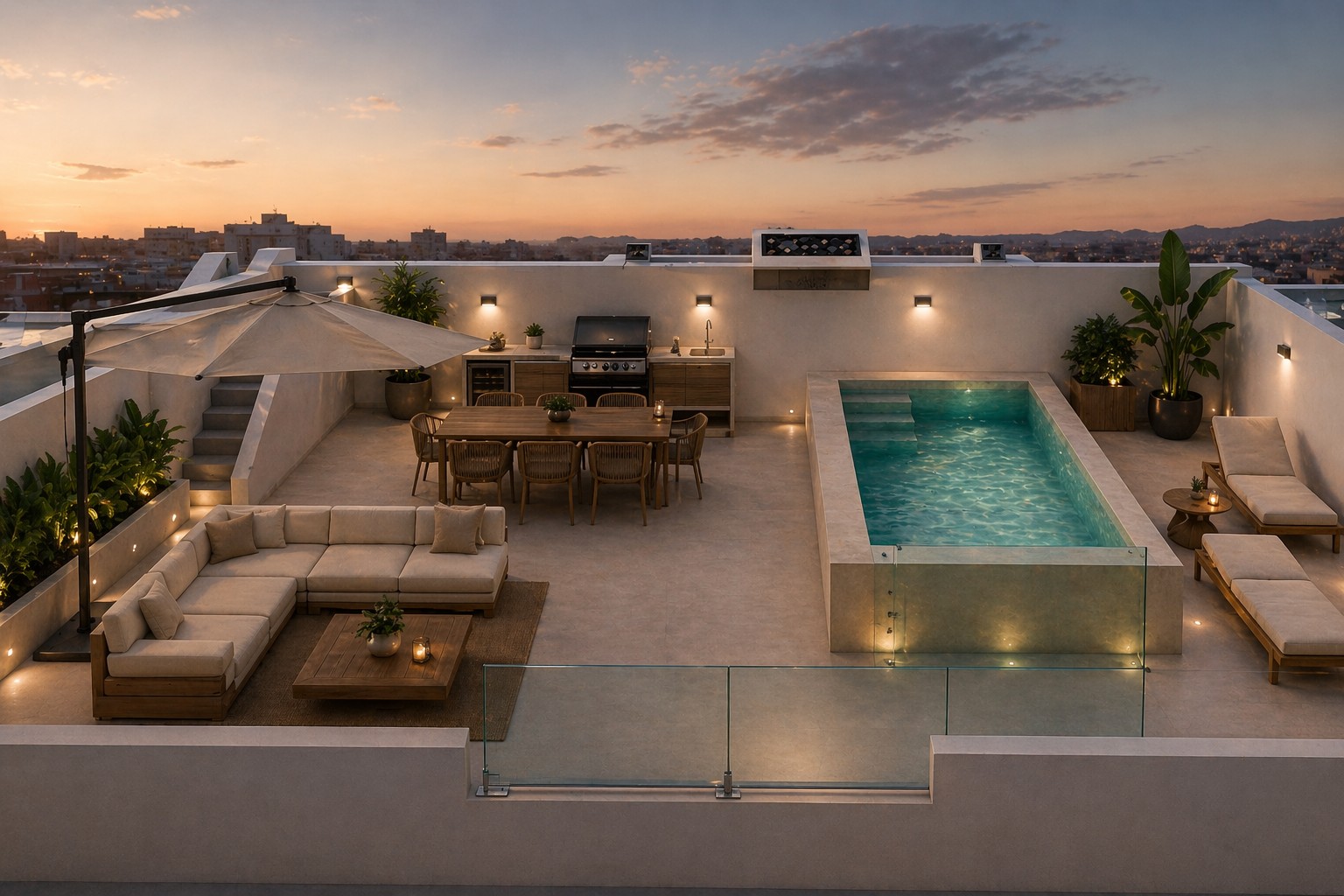 Pool area in apartment for sale in Villajoyosa