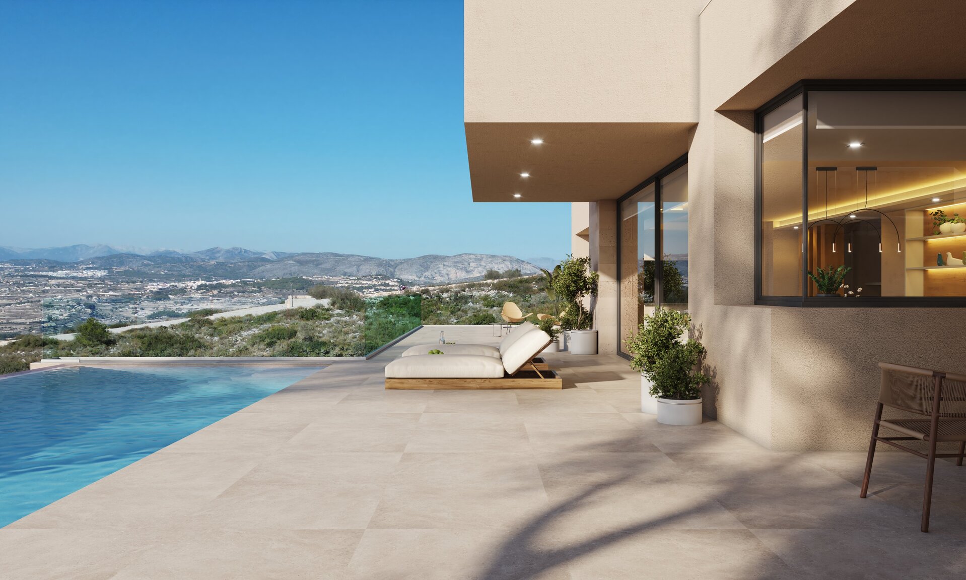 Pool area in villa for sale in Cumbre del Sol